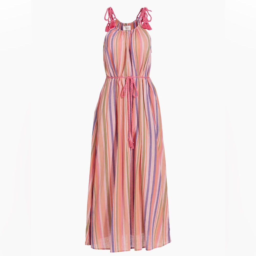 NWT Xirena Esme Citrus Melange Cotton Linen Maxi Summer dress Woman's Size Large